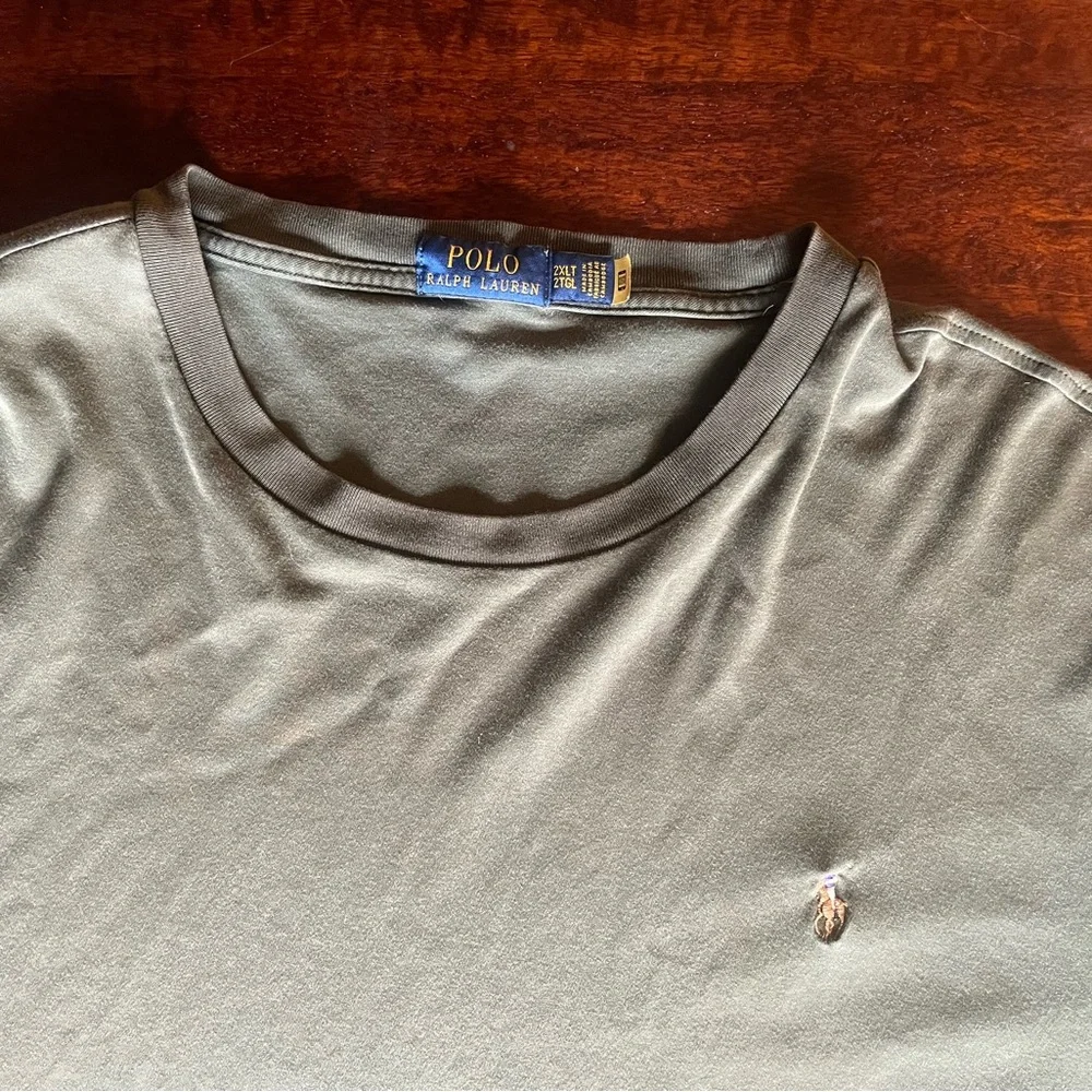 Ralph Lauren Men’s Olive Green Jersey Crewneck T-Shirt Size 2x Tall Big and Tall - Picture 2 of 5